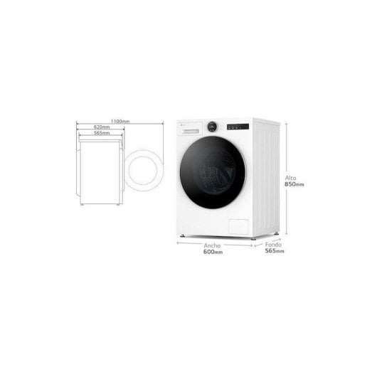 Lavadora LG F4X7513TWS Carga Frontal 13 kg 1400 rpm A Blanca WiFi IA Autodosificación