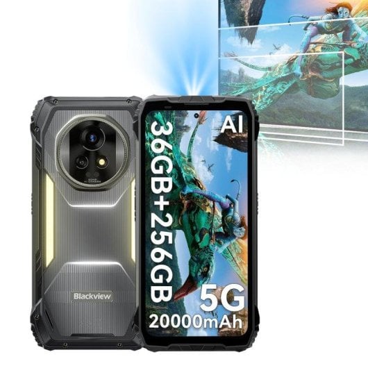 Blackview Xplore 2 12 Go 256 Go 6,73" AMOLED 120Hz 5G Dual SIM Projecteur 20000mAh IP69K Android 13 Noir