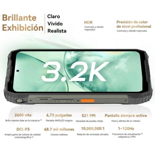 Blackview Xplore 2 12 Go 256 Go 6,73" AMOLED 120Hz 5G Dual SIM Projecteur 20000mAh IP69K Android 13 Noir