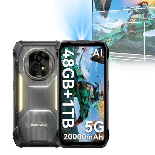 Blackview Xplore 2 16GB 1TB 6.73" AMOLED 3.2K 120Hz 5G Dual SIM Proiettore 20000mAh IP69K Android Nero