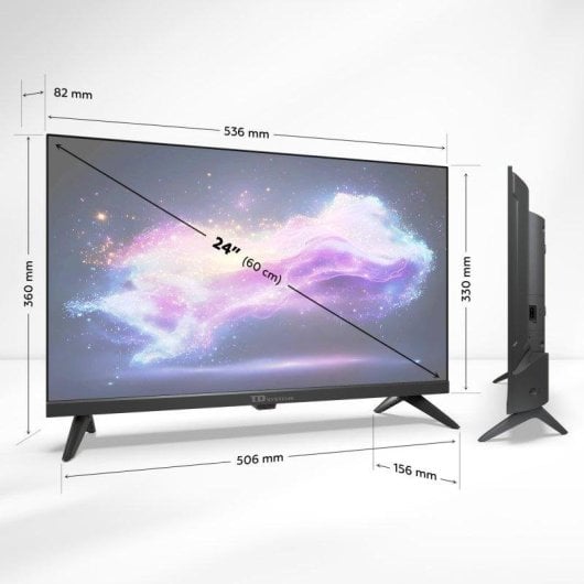 TV TD SYSTEMS LED M24K21GLE 24" HD Google TV Chromecast Asistente Voz