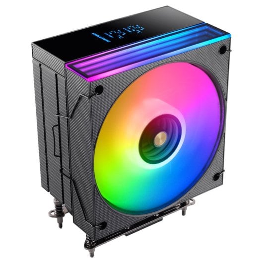 Dissipateur thermique pour processeur Mars Gaming Mcpu-lcd, 300 W TDP, 6 caloducs, ventilateur ARGB, écran LCD 120 mm, noir