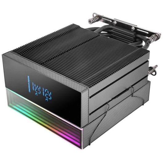 Dissipateur thermique pour processeur Mars Gaming Mcpu-lcd, 300 W TDP, 6 caloducs, ventilateur ARGB, écran LCD 120 mm, noir