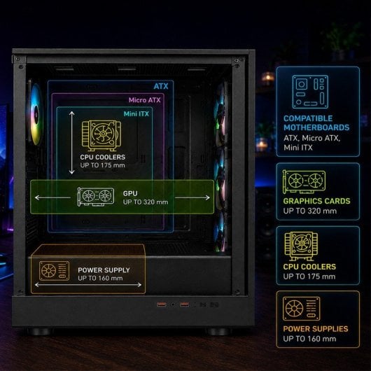 Tempest Ironvale Caja PC ATX ARGB Mesh Negra