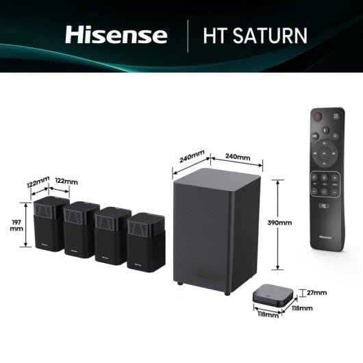 Barre de son Hisense HT Saturn Bluetooth et WiFi 720W Dolby Atmos DTS:X