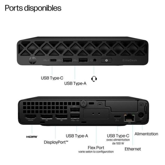 Mini PC HP EliteDesk 8 Mini G1i Intel Core Ultra 5 235T 16GB 512GB SSD Intel Graphics Windows 11 Pro Wi-Fi 6E