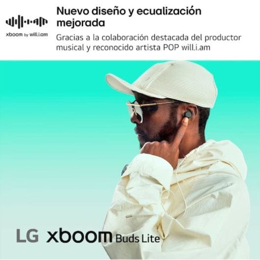 Auriculares LG Xboom Buds Lite inalámbricos Bluetooth con Cancelación de Ruido, hasta 35h, grafeno y resistentes al agua