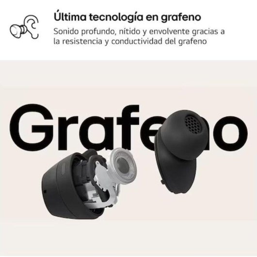 Auriculares LG Xboom Buds Lite inalámbricos Bluetooth con Cancelación de Ruido, hasta 35h, grafeno y resistentes al agua