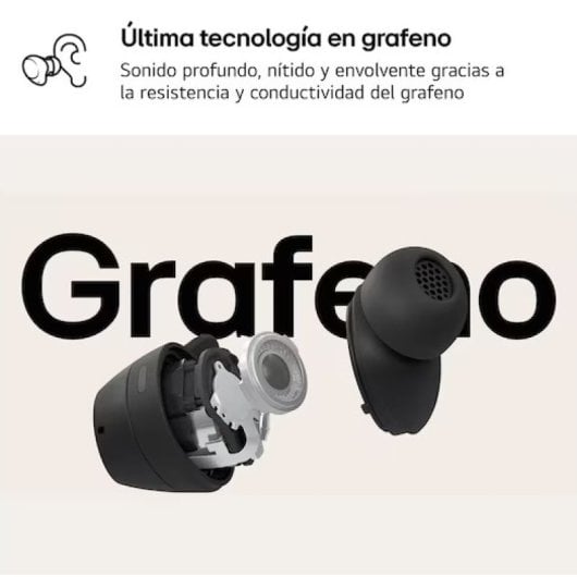 Auriculares LG Xboom Buds Lite inalámbricos Bluetooth con Cancelación de Ruido, hasta 35h, grafeno y resistentes al agua