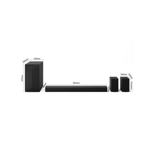 Barra de sonido LG S60TR Bluetooth 440 W Subwoofer Altavoces traseros Dolby Digital