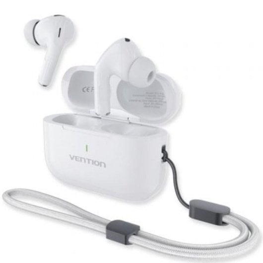 Auricolari Vention Echo Lite E11 Plus wireless Bluetooth 6.0 con custodia di ricarica bianchi
