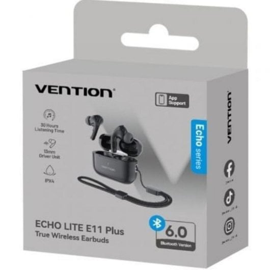 Auricolari Vention Echo Lite E11 Plus wireless Bluetooth autonomia 30h neri