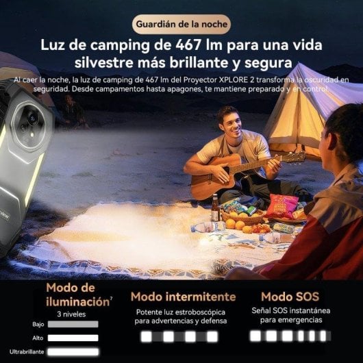 Blackview Xplore 2 Projector 48GB 1TB 6.73" 120Hz FHD+ 5G Dual SIM Proiettore 20000mAh NFC Android 15 Nero