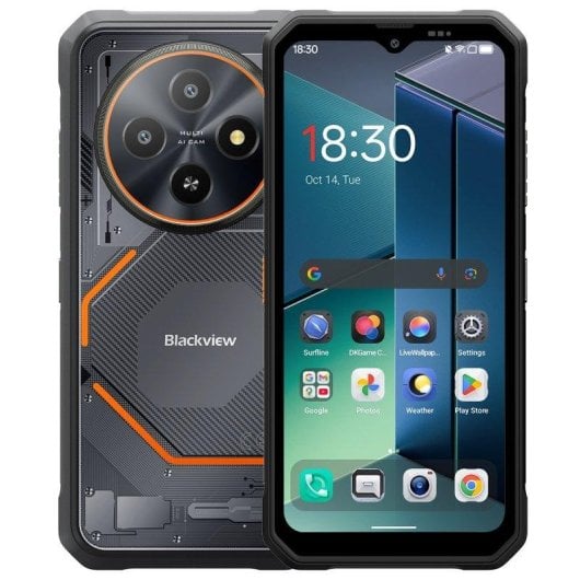 Blackview Fort 2 24GB 128GB 6.56" HD 4G Dual SIM NFC 5000mAh Schnellladung Android 15 Schwarz