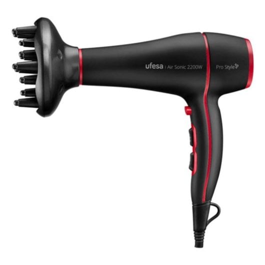 Professioneller Föhn Ufesa Air Sonic 2200W 3 Temperaturstufen 2 Geschwindigkeiten Diffusor Schwarz