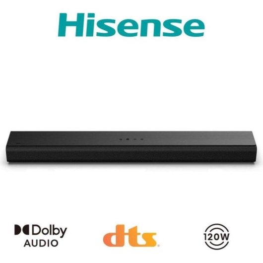 Barra de Som Hisense HS1000 2.0 120W Bluetooth HDMI ARC DTS Virtual:X Preta