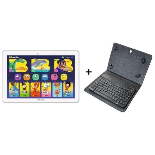 Tablet Archos T101 Kid FHD 10,1" 64GB Wifi 4GB RAM Android 14 avec clavier et support silicone Bleu