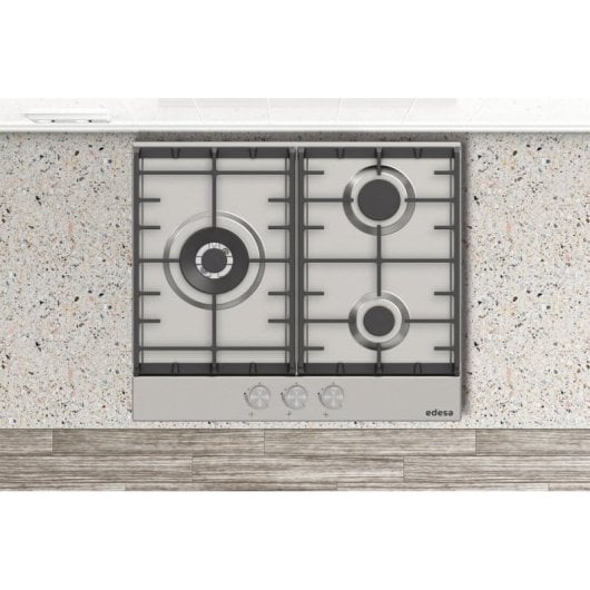 Placa de gas Edesa EGX-6031 TI TR CI B Integrada Acero inoxidable 58 cm 3 zonas