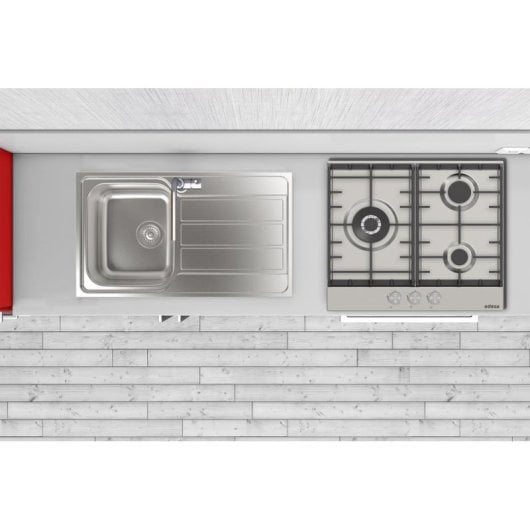 Placa de gas Edesa EGX-6031 TI TR CI B Integrada Acero inoxidable 58 cm 3 zonas