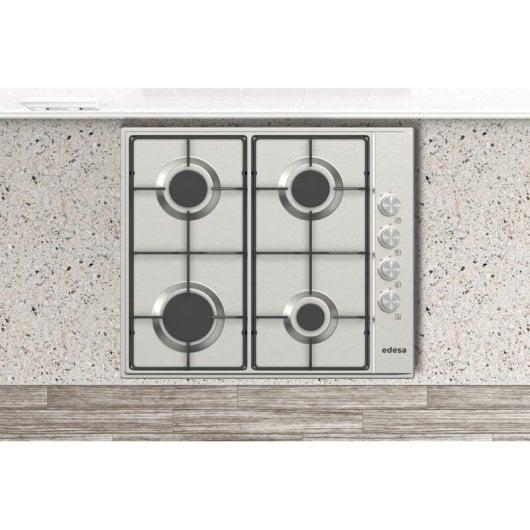 Edesa EGX-6041 TI N Encimera de gas 58 cm Acero inoxidable Integración 4 zonas