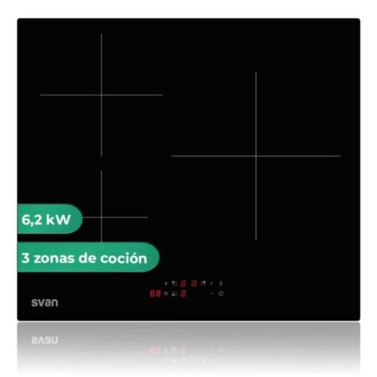 Piano a Induzione Svan SI3602B 3 Zone 50 cm Integrato Nero
