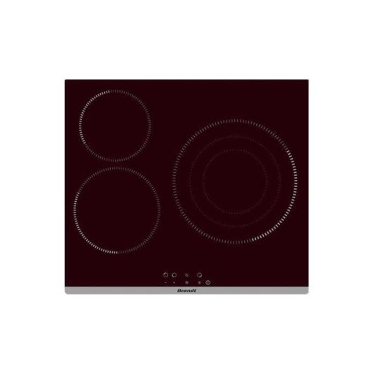 Placa vitrocerámica Brandt BPV6322B 3 zonas 58 cm control táctil negra