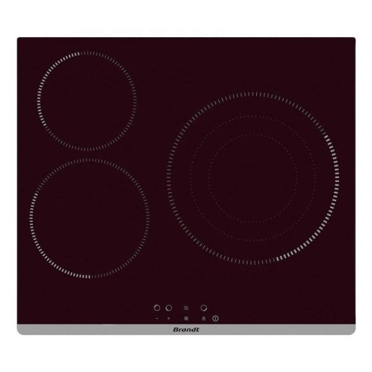 Placa vitrocerámica Brandt BPV6322B 3 zonas 58 cm control táctil negra