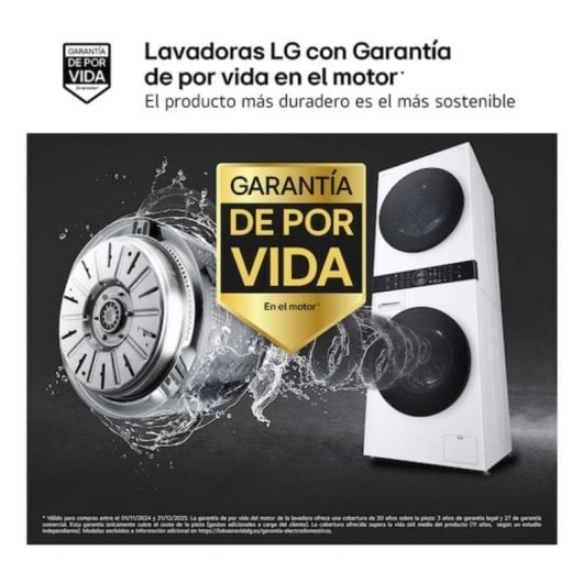 Lavasecadora LG 12kg A WT1210WWF WiFi TurboWash AI DD Dual Inverter