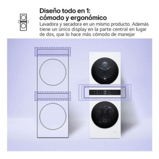 Lavasecadora LG 12kg A WT1210WWF WiFi TurboWash AI DD Dual Inverter