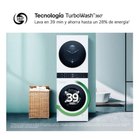 Lavasecadora LG 12kg A WT1210WWF WiFi TurboWash AI DD Dual Inverter