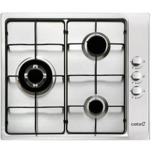 Plaque à gaz Cata GIB 6021 X 3 zones 58 cm Acier inoxydable