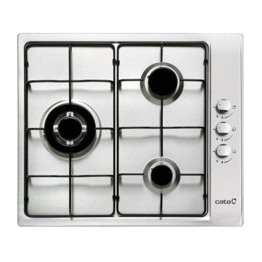 Plaque à gaz Cata GIB 6021 X 3 zones 58 cm Acier inoxydable