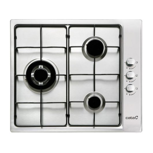 Plaque à gaz Cata GIB 6021 X 3 zones 58 cm Acier inoxydable