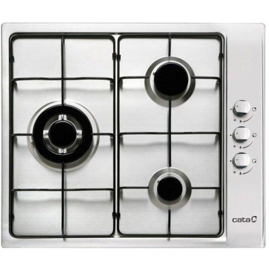 Plaque à gaz Cata GIB 6021 X 3 zones 58 cm Acier inoxydable