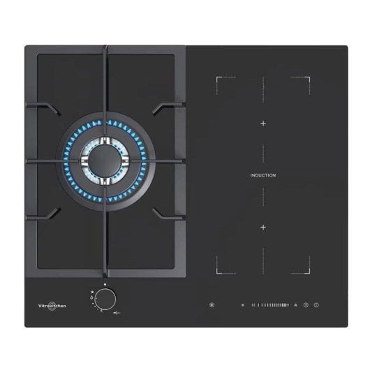 Vitrokitchen VG611NN Plaque de cuisson gaz et induction 60 cm