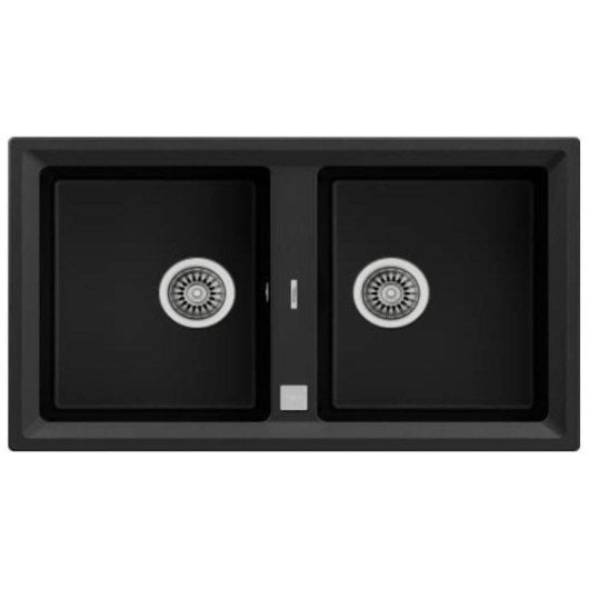 Fregadero Teka Stone 90 B-TG 2C V.auto Negro 2 Cubetas Sintético 90 cm