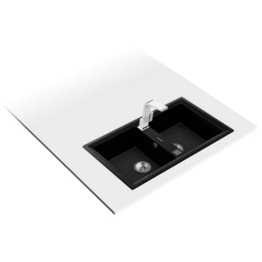 Fregadero Teka Stone 90 B-TG 2C V.auto Negro 2 Cubetas Sintético 90 cm