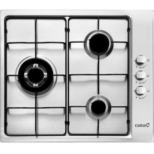 Encimera de Gas Cata GI 6021 X 3 Zonas 60 cm Acero Inoxidable