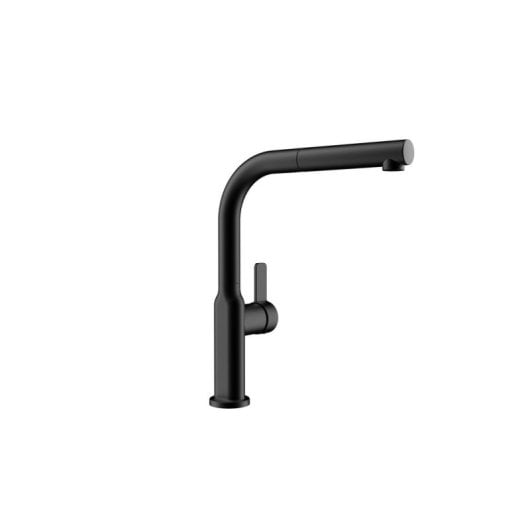 Teka Oval 938, Ausziehbarer L-Auslauf, Schwarz, Einhebelmischer, 3/8" Anschluss