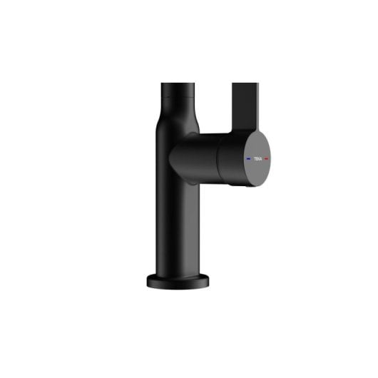 Teka Oval 938, Ausziehbarer L-Auslauf, Schwarz, Einhebelmischer, 3/8" Anschluss