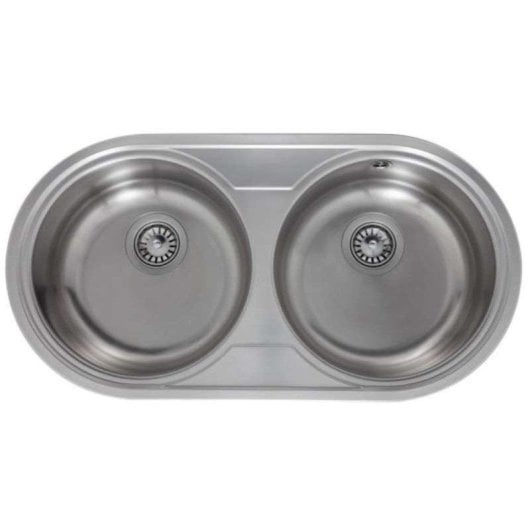 Teka DR 80 2C Évier encastrable ovale 2 cuves acier inoxydable