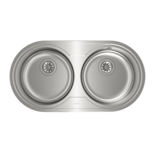 Teka DR 80 2C Évier encastrable ovale 2 cuves acier inoxydable