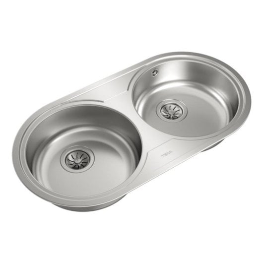 Teka DR 80 2C Évier encastrable ovale 2 cuves acier inoxydable