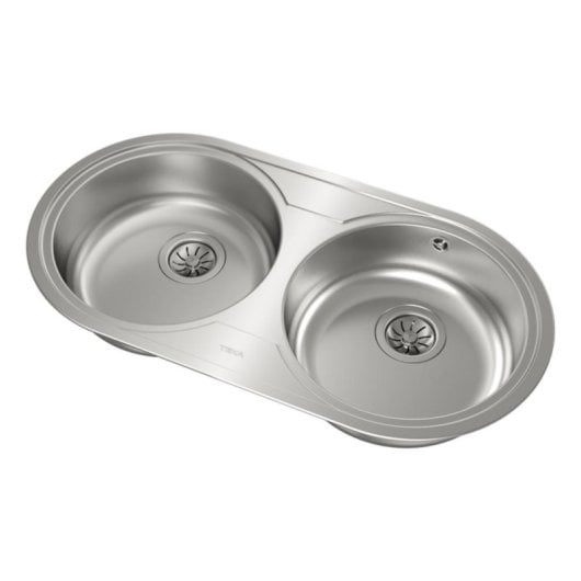 Teka DR 80 2C Évier encastrable ovale 2 cuves acier inoxydable