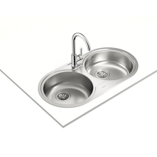 Teka DR 80 2C Évier encastrable ovale 2 cuves acier inoxydable