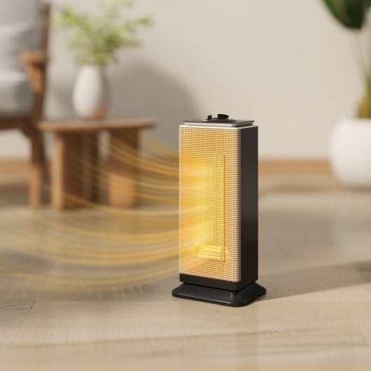 Homcom Aquecedor Cerâmico 2000w Com 3 Modos e Proteção Térmica Preta