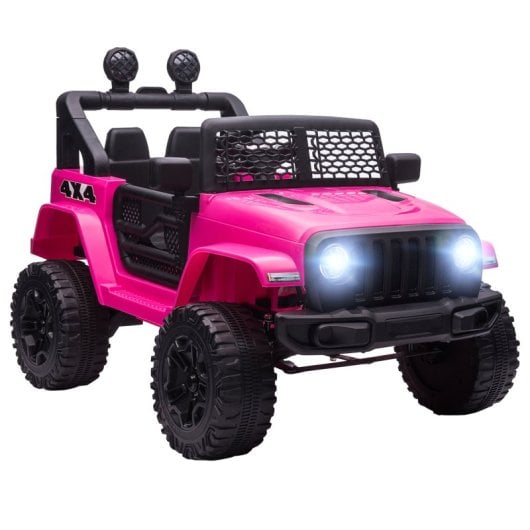 Homcom Coche Eléctrico Para Niños +3 Años Con Control Remoto 100x65x72 Cm Rosa
