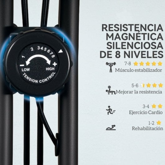 Sportnow Bicicleta Estática Plegable Con Respaldo Y Pantalla Lcd Negre