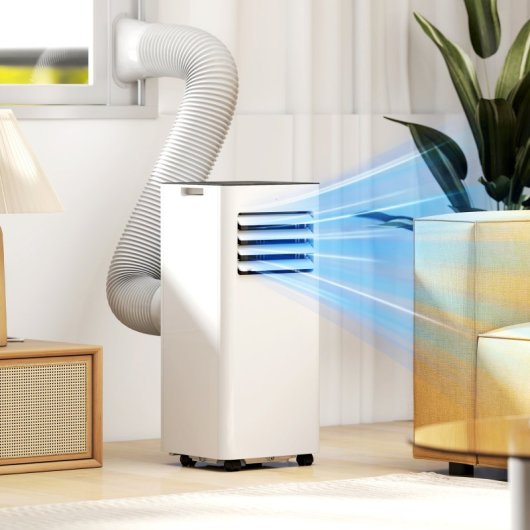 Homcom Aire Acondicionado Portátil 3 En 1 9000 Btu Para Habitación 28m² Blanco
