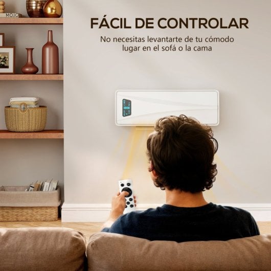 Homcom Aquecedor Cerâmico De Parede 2000w Com Termostato e Comando à Distância